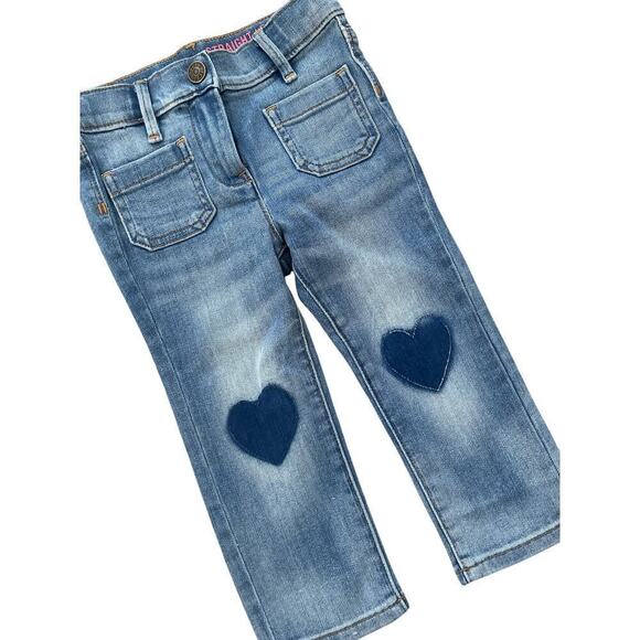 Crewcuts NWT Strait Leg Heart Jeans 3 - Picture 2 of 4